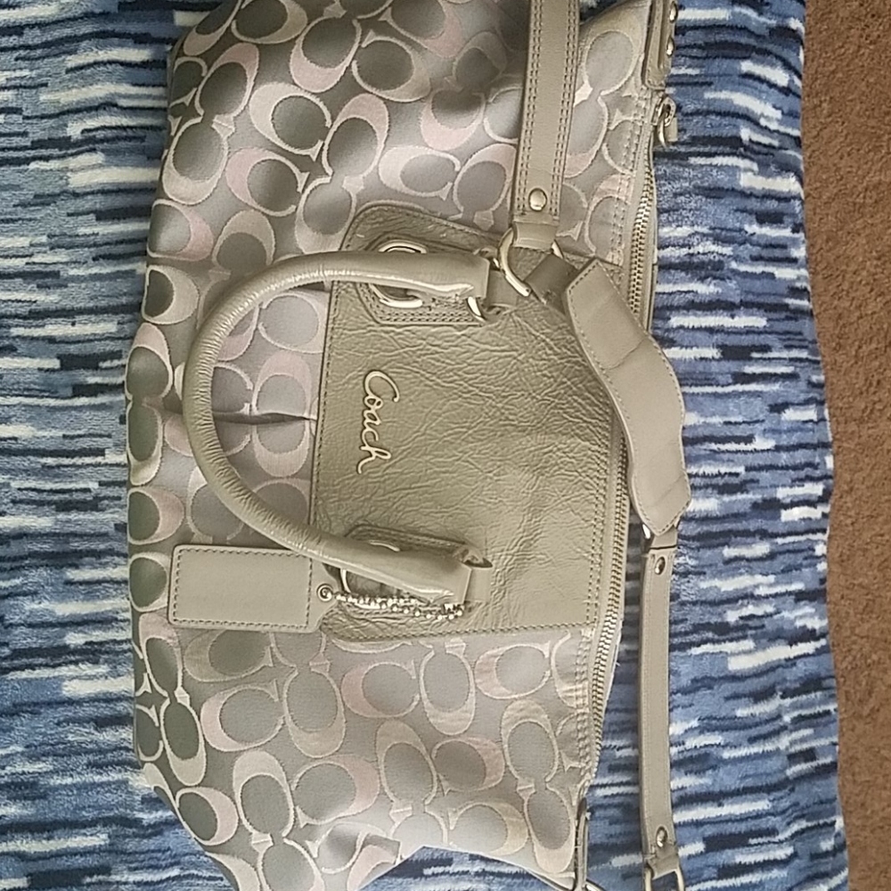 Pink and grey Coach bag